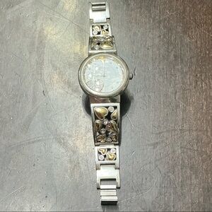 Brighton Silver and Gold Heart Accent Watch